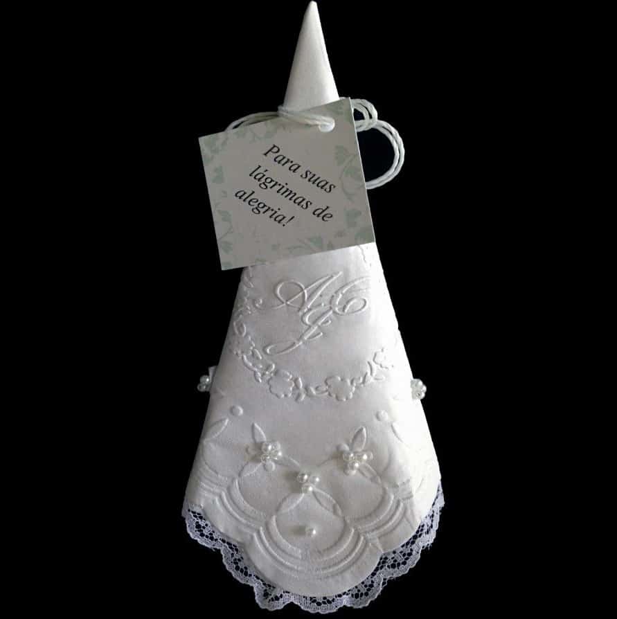 Lenços Lágrimas de Alegria  Trevo com Pérola e Renda