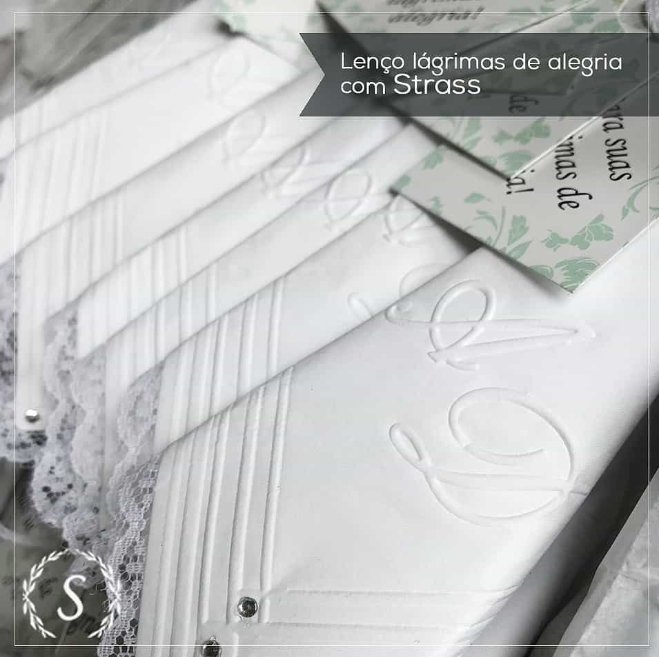 Lenços Lágrimas de Alegria  Clássico com Strass e Renda