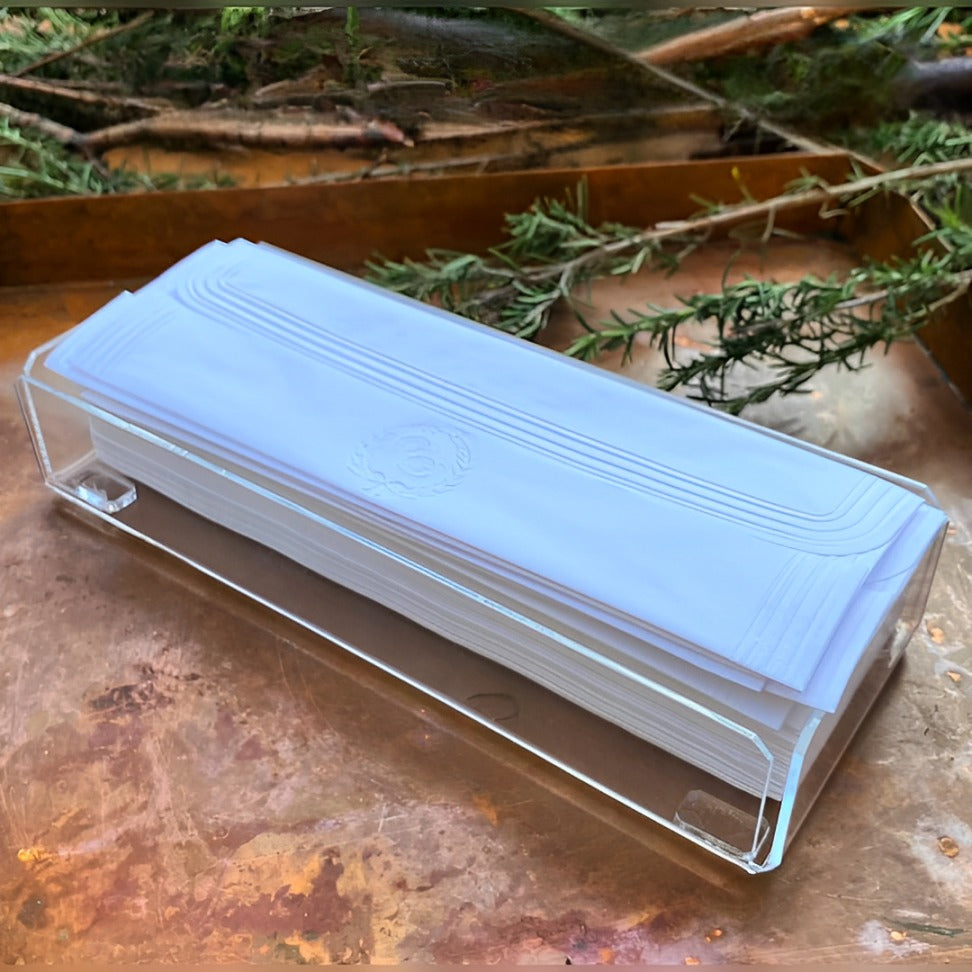 200 Toalhas Lavabo Clássica PERSONALIZADAS + Suporte de Acrílico