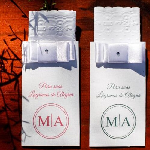 Lenços Lágrimas de Alegria - Com laço - Branco Glossy
